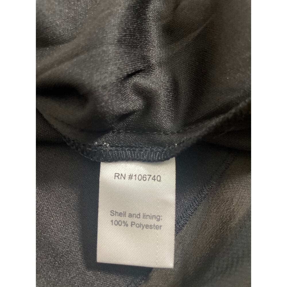 Serengeti Size L Maxi Dress Black Multicolor Floral Chiffon Lined Short Sleeves - Picture 7 of 7